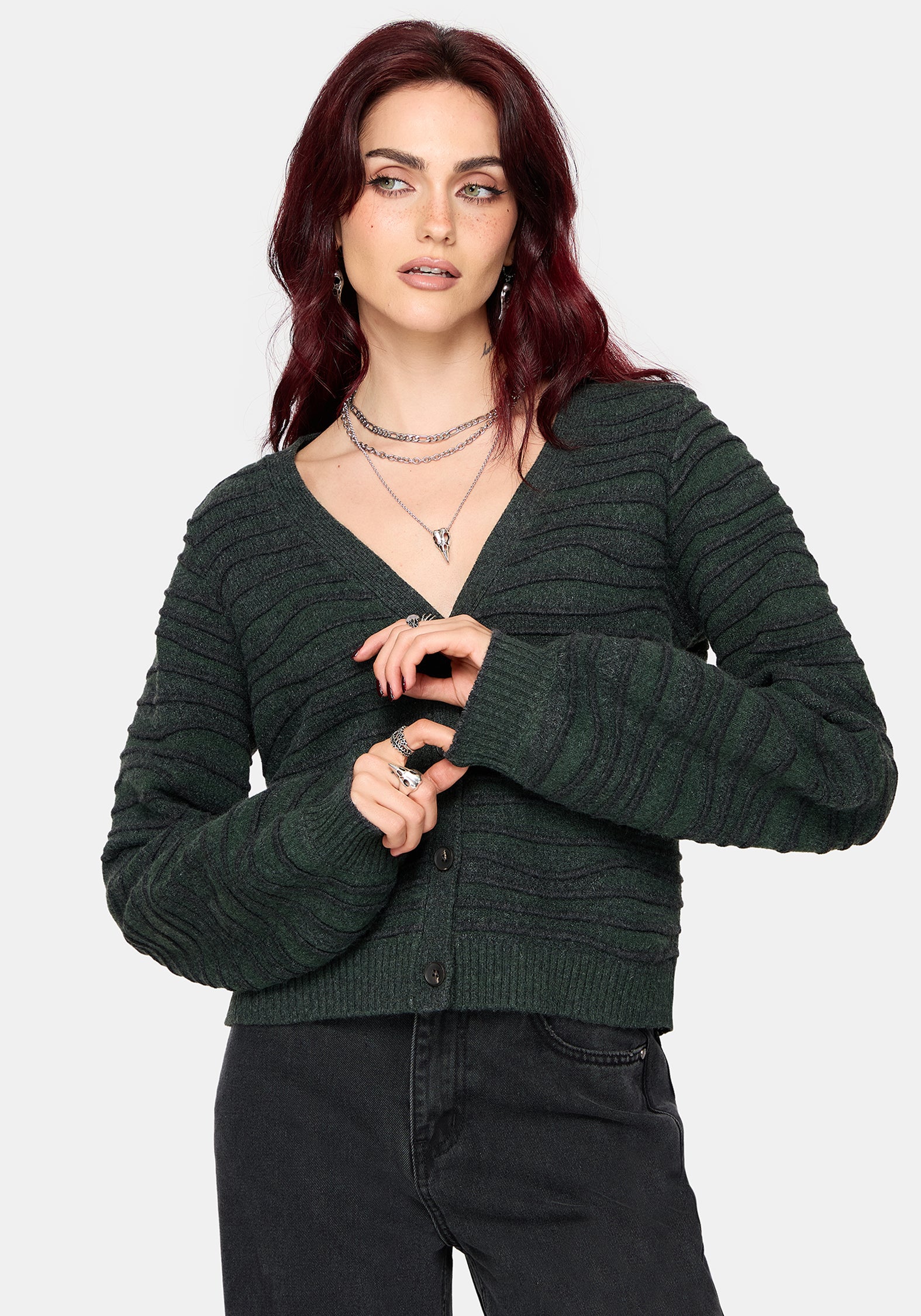 Stormi Wave Stripe Knit Cardigan