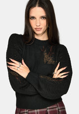 Ember Moth Embroidered Knit Sweater
