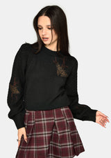 Ember Moth Embroidered Knit Sweater
