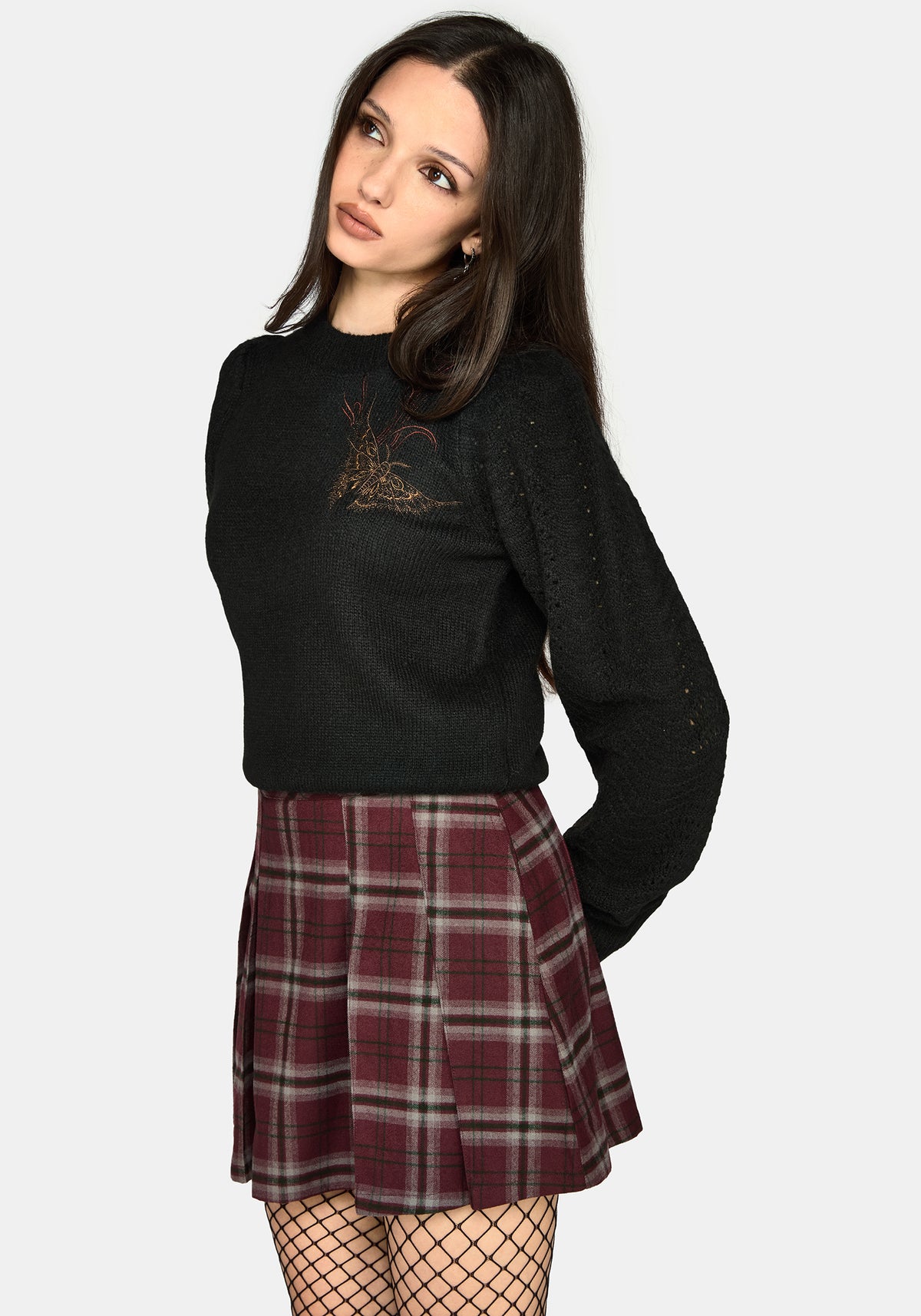 Ember Moth Embroidered Knit Sweater