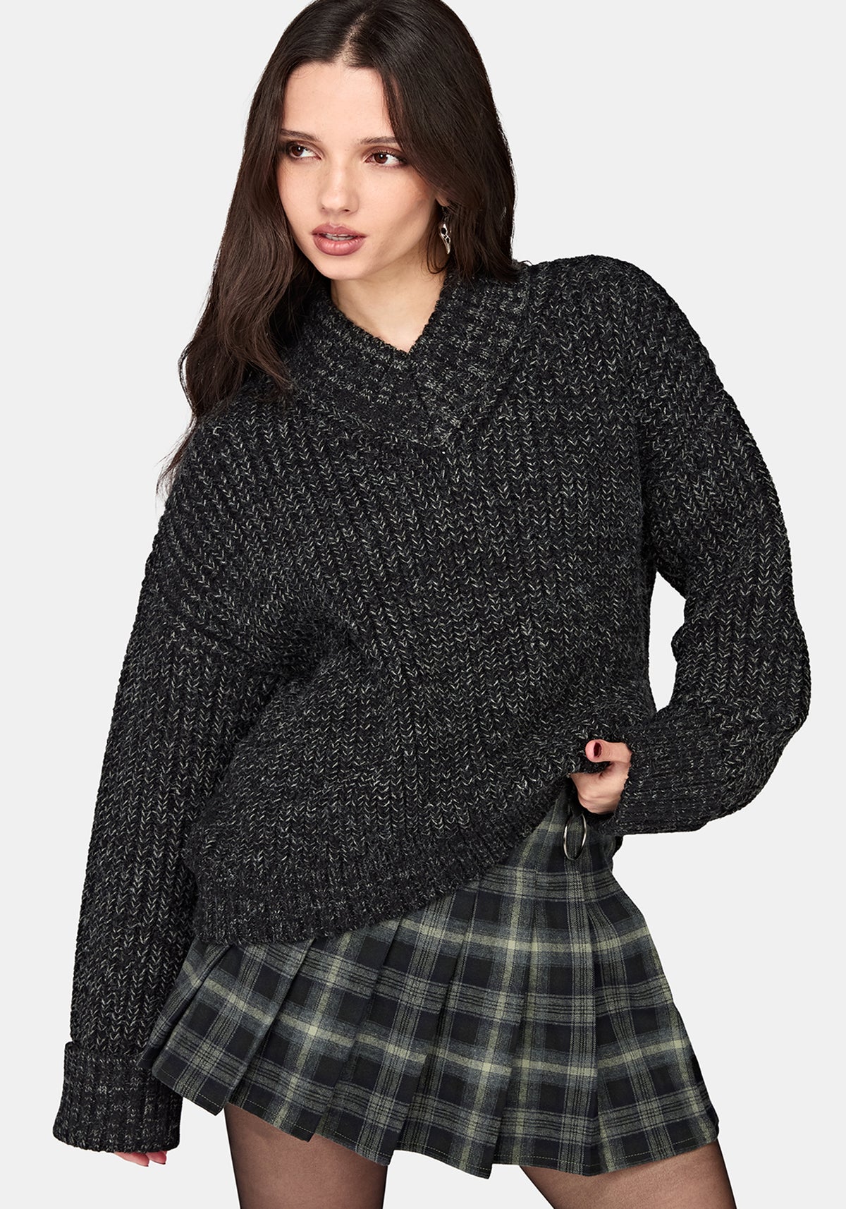 Astra V-Neck Chunky Knit Sweater