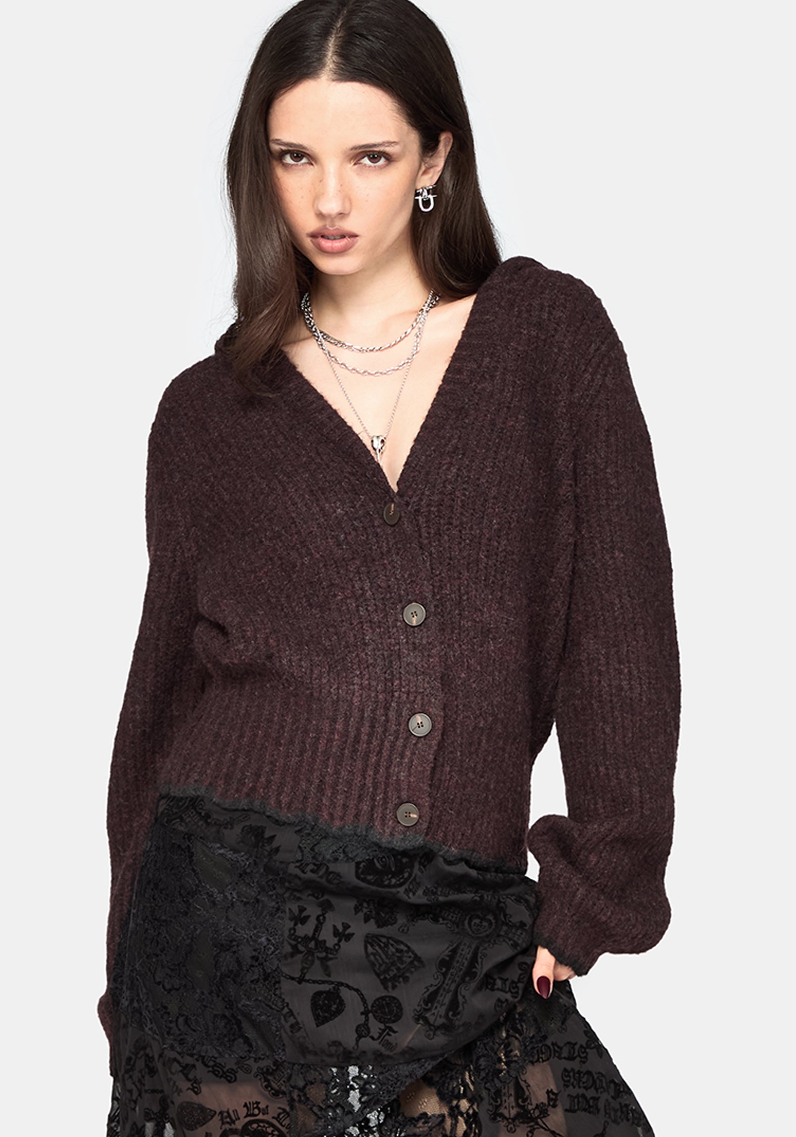 Vallie Hooded Blouson Knit Cardigan
