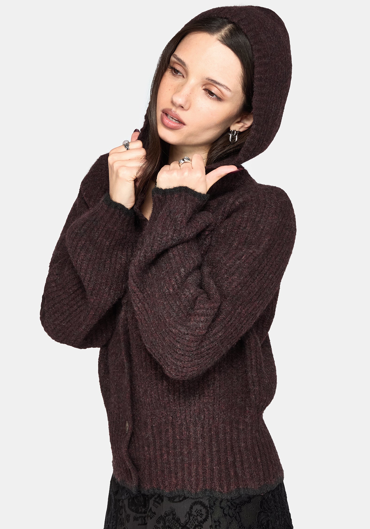 Vallie Hooded Blouson Knit Cardigan