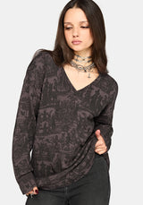 Diabolical V Neck Knit Sweater