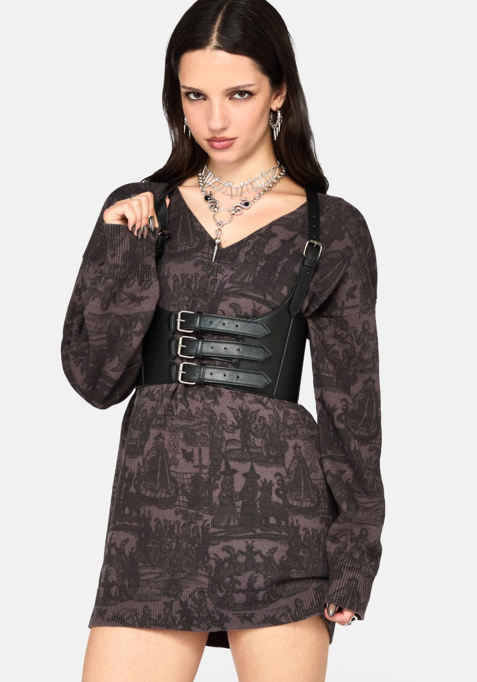 Diabolical V Neck Knit Sweater