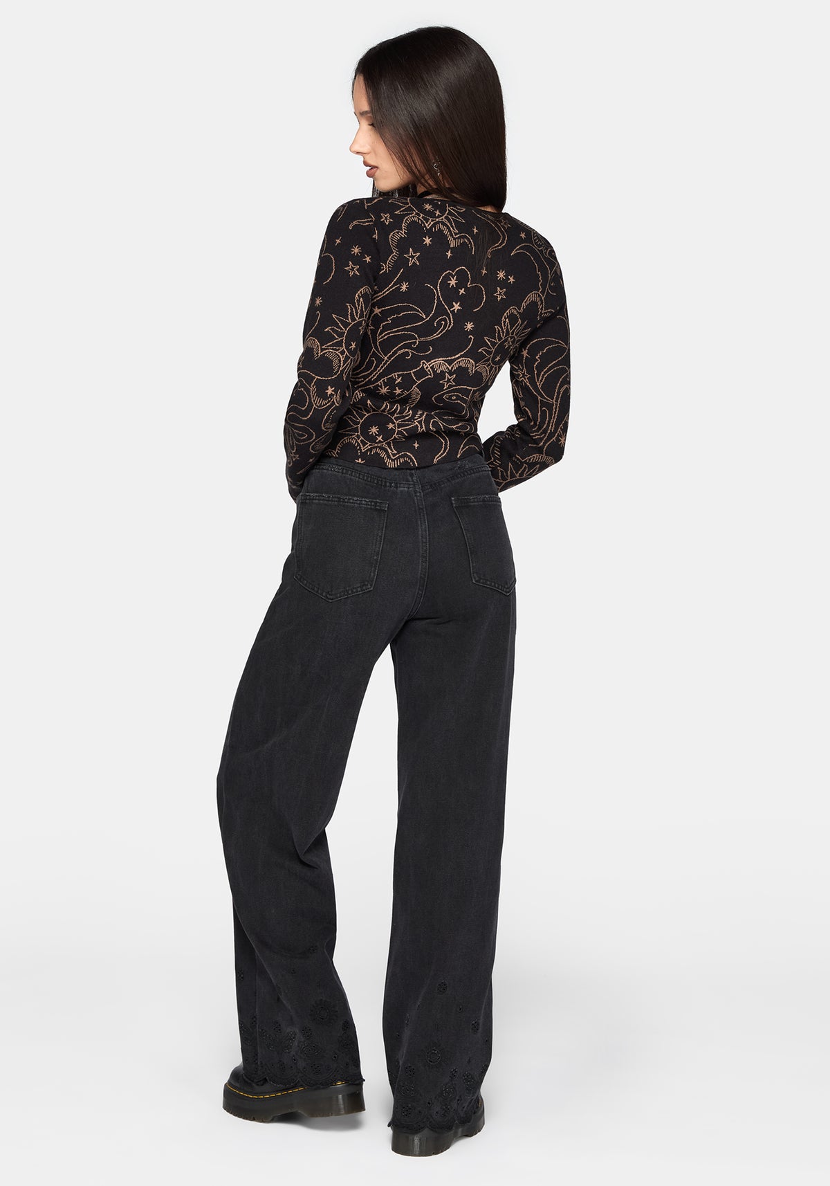 Celeste Celestial Jacquard Knit Top