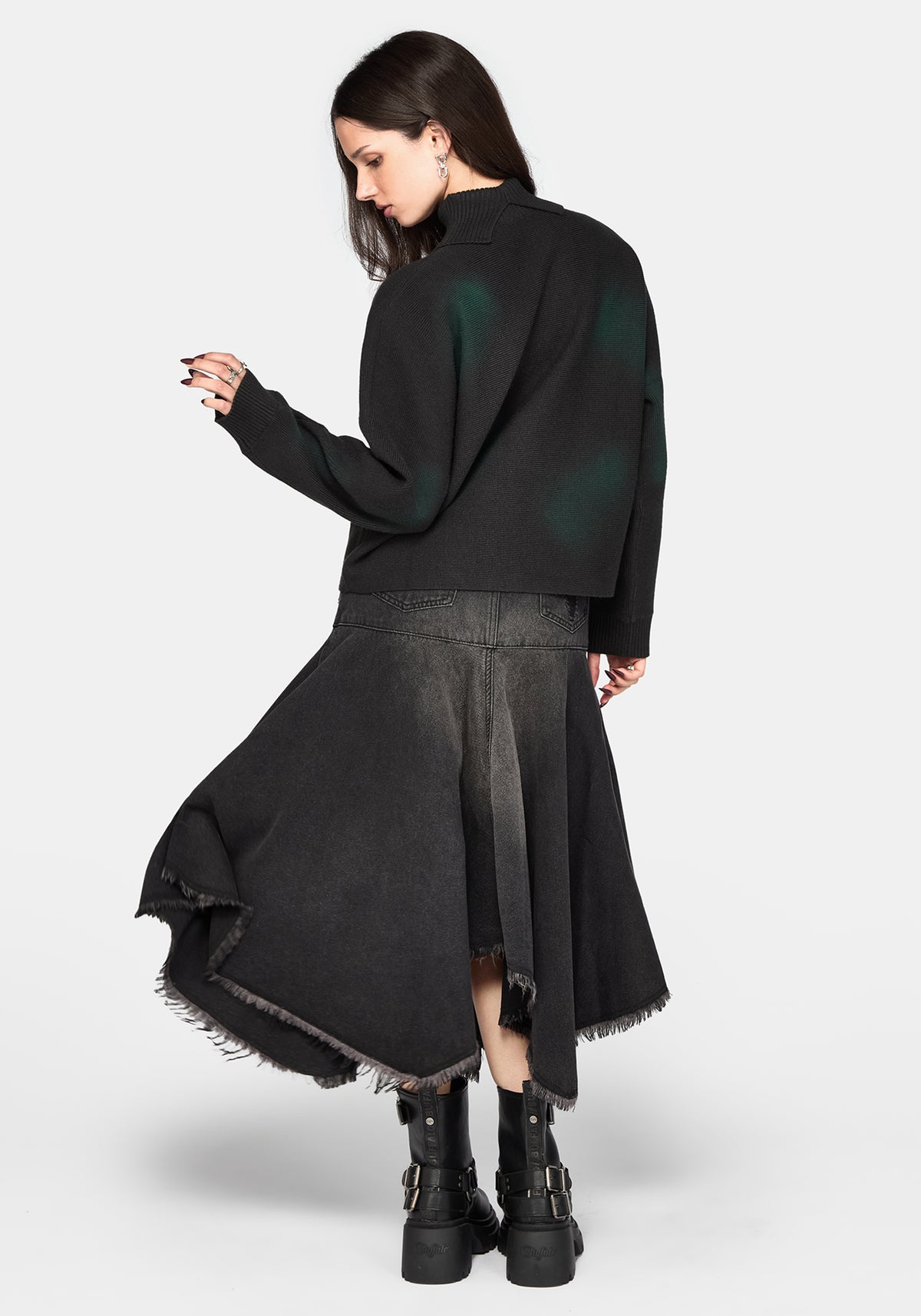 Luvena Batwing Dyed Knit Sweater