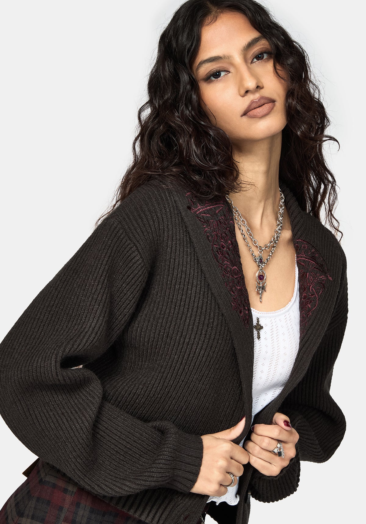 Margaux Embroidered Collar Cardigan