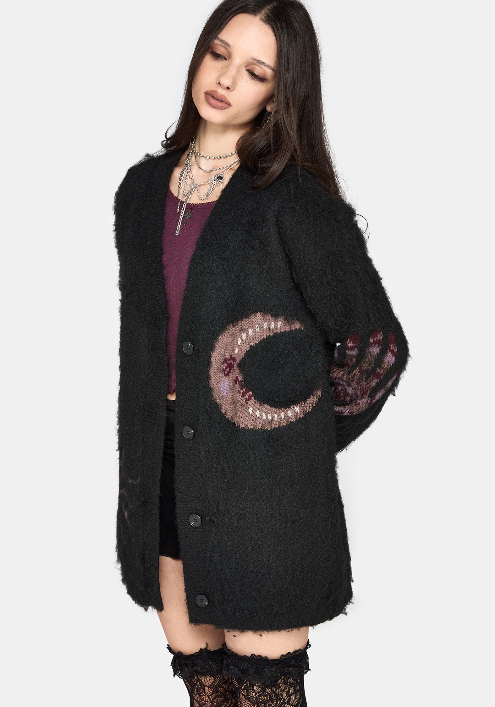 Angela Celestial Fluffy Knit Cardigan