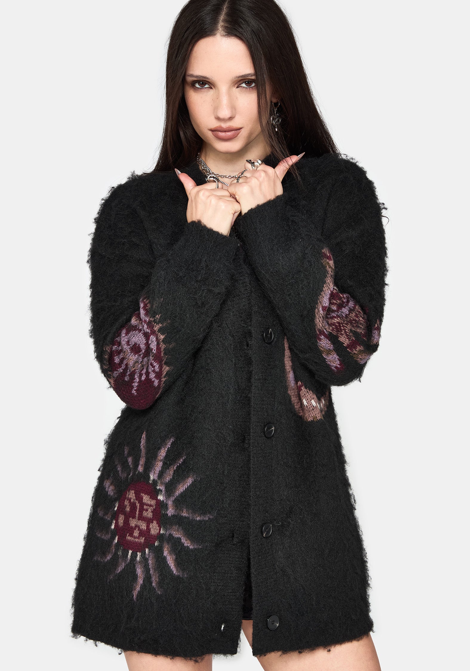 Angela Celestial Fluffy Knit Cardigan