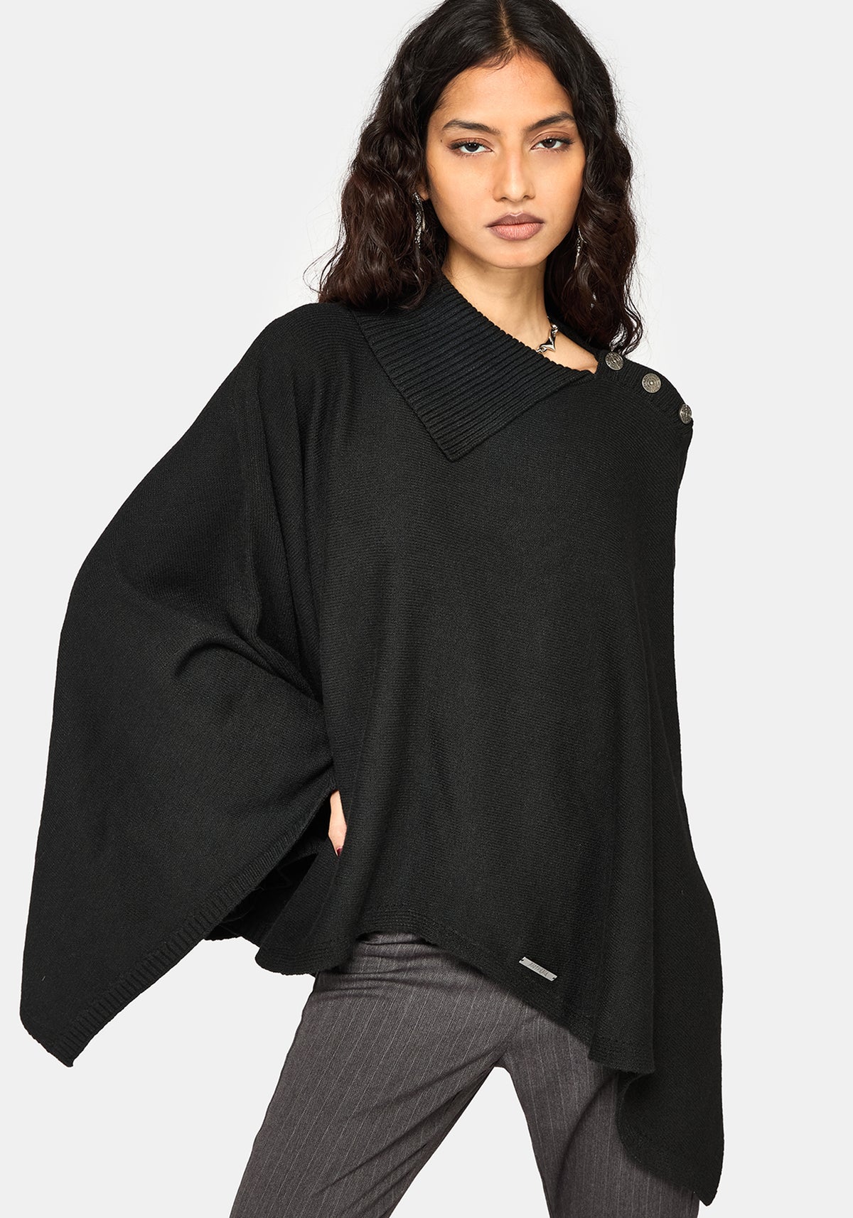 Alois Asymmetric Knit Cape