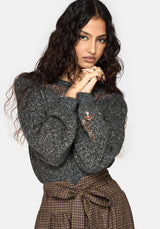 Beatrix Mushroom Embroidered Knit Sweater