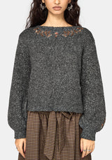 Beatrix Mushroom Embroidered Knit Sweater