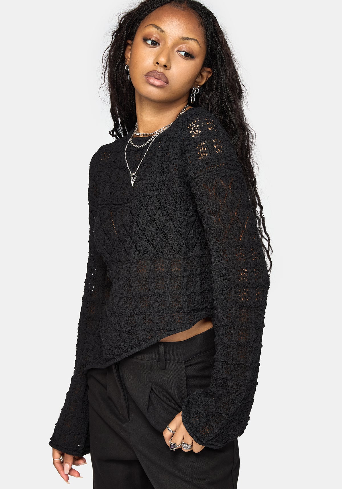 Olesia Asymmetric Knit Sweater