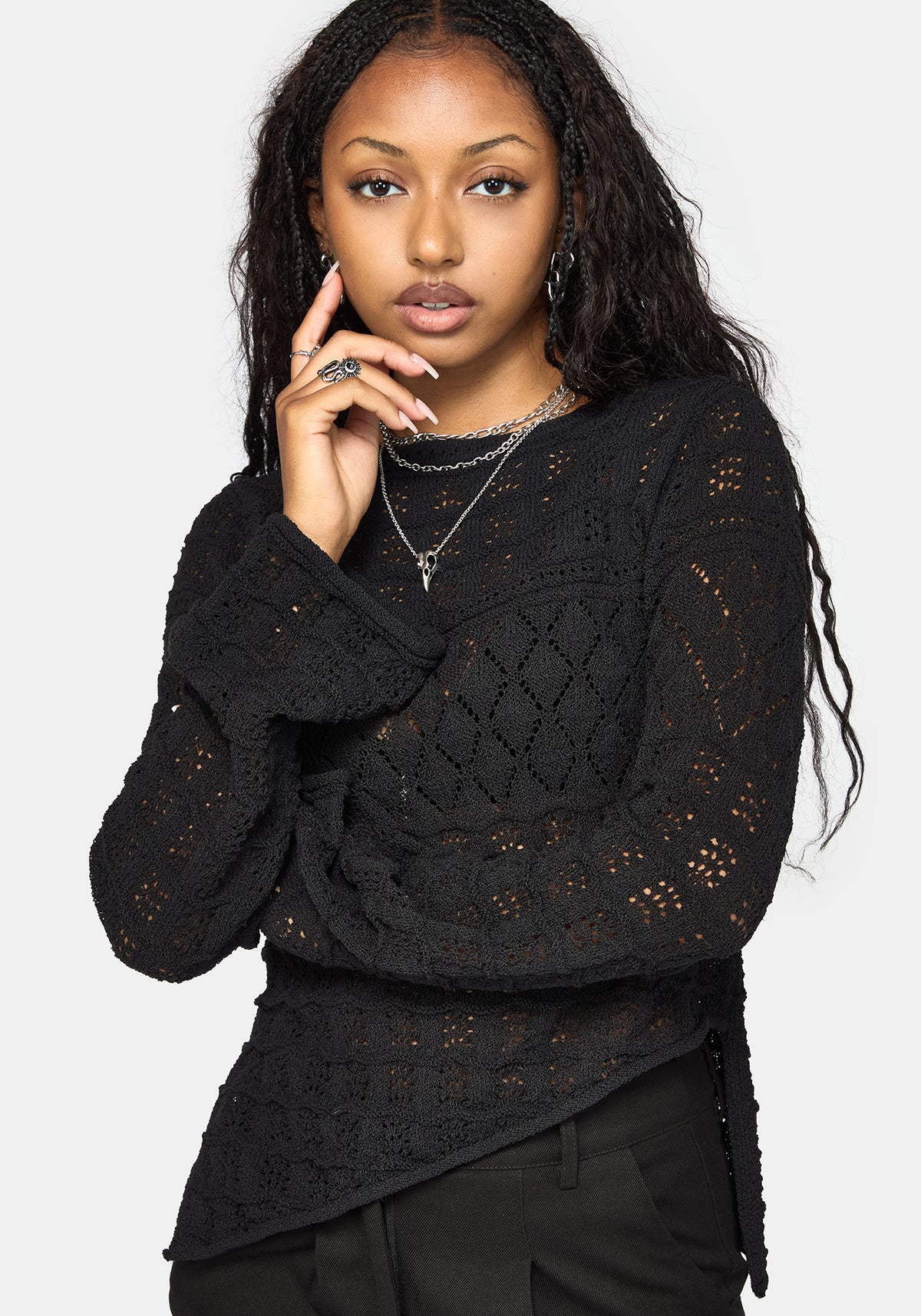 Olesia Asymmetric Knit Sweater