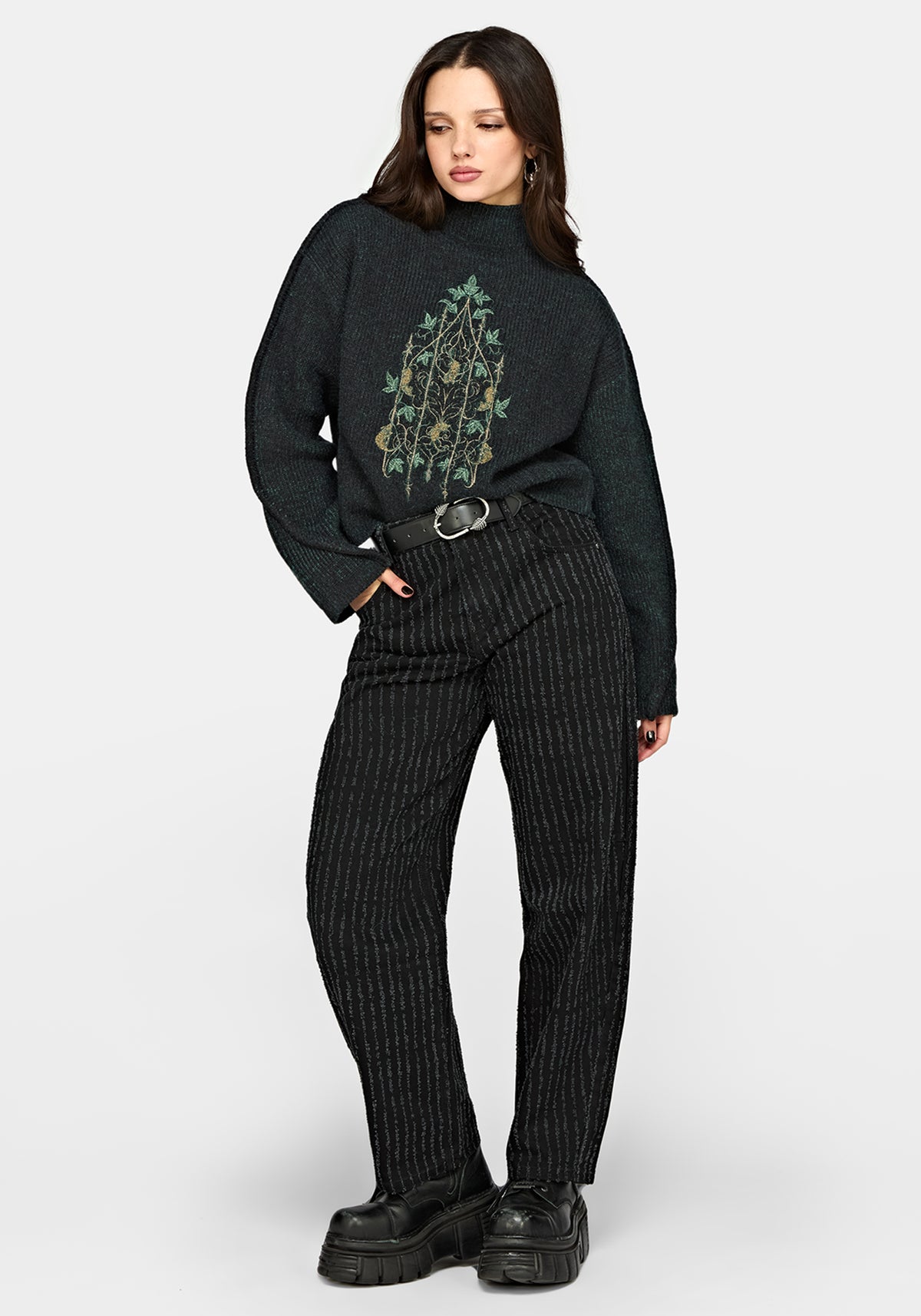 Perla Rat Embroidered Knit Sweater