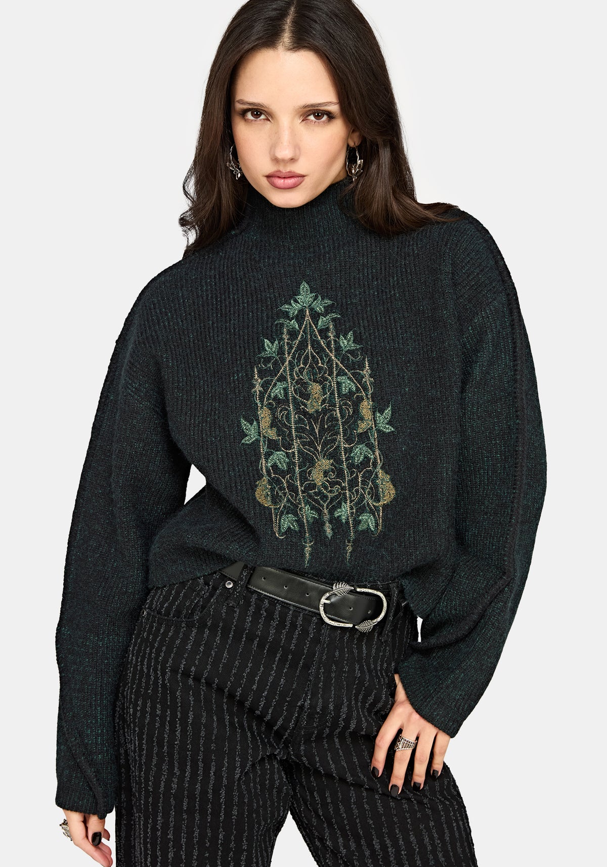 Perla Rat Embroidered Knit Sweater