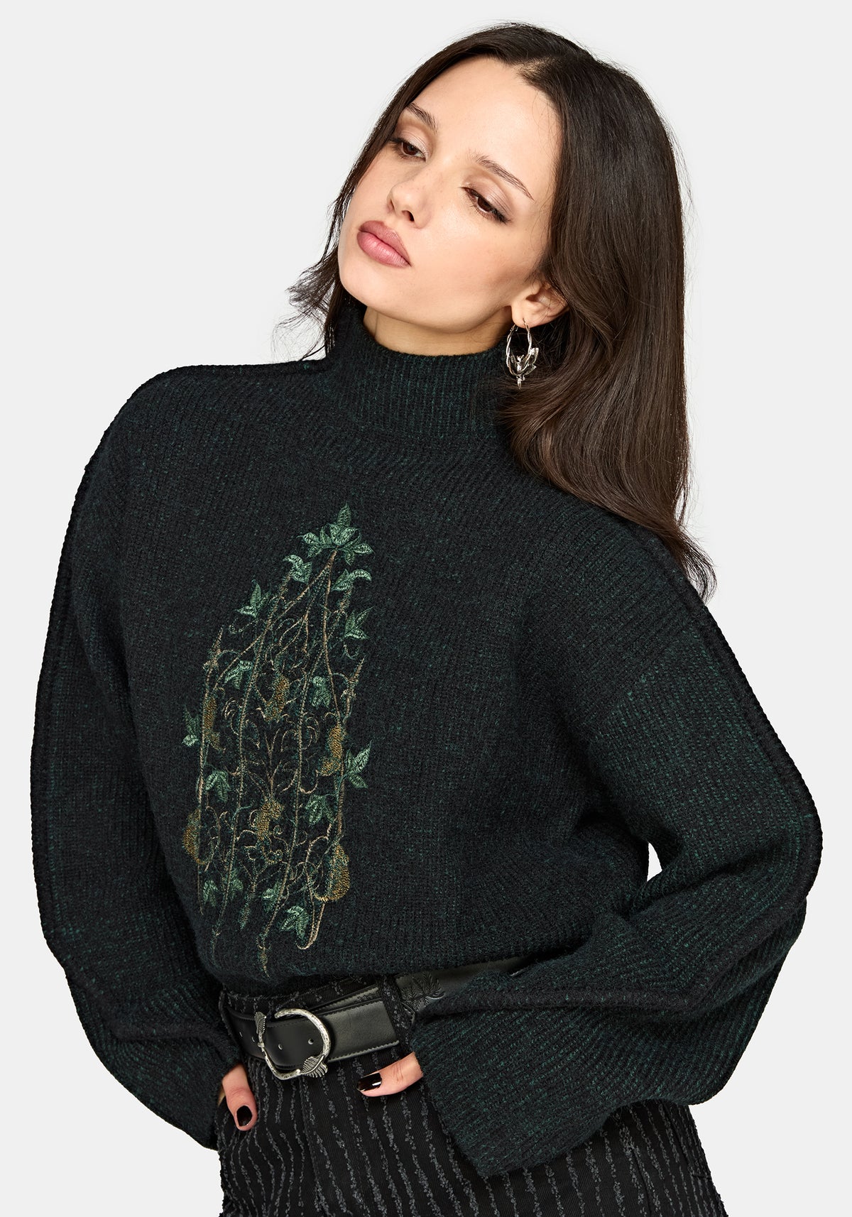 Perla Rat Embroidered Knit Sweater