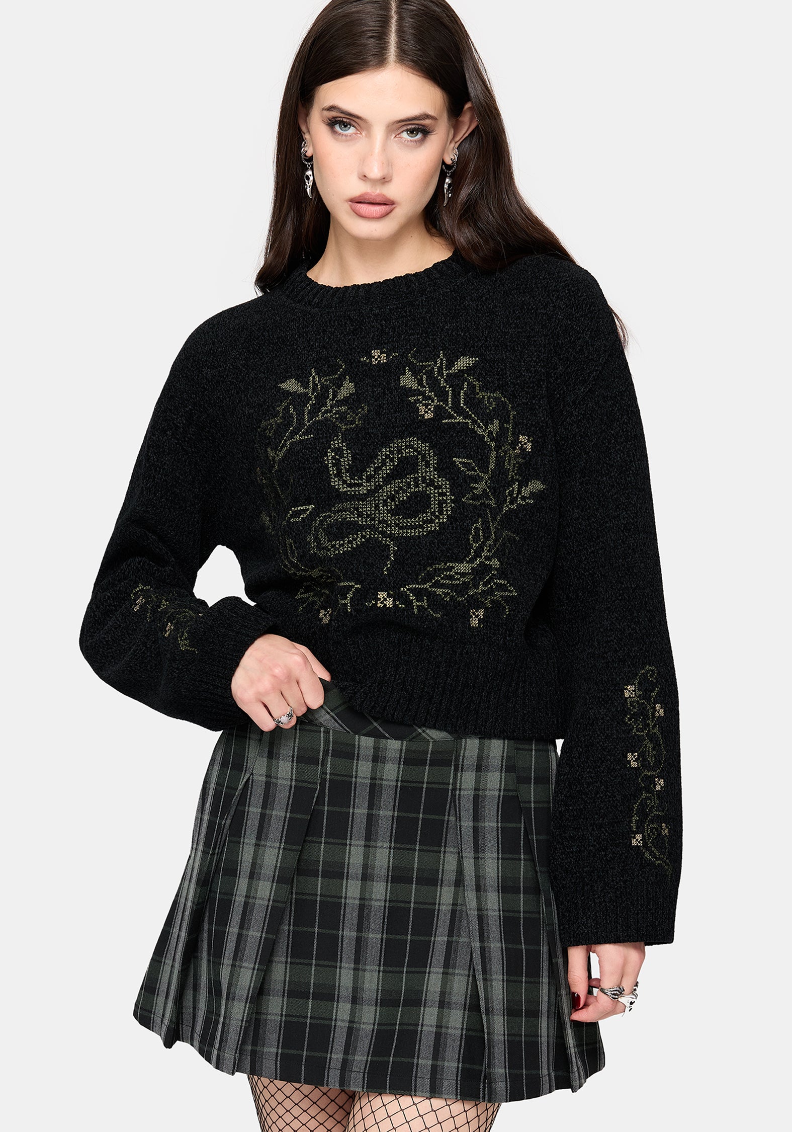 Ophidian Snake Cross Stitch Knit Jumper