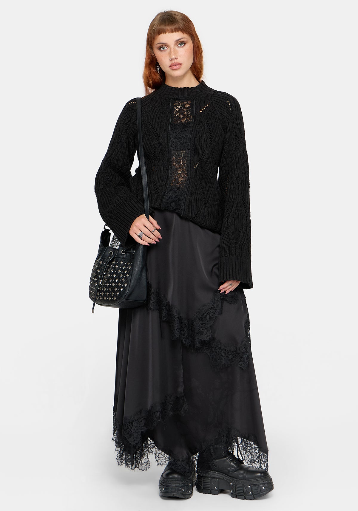 Melrose Lace Cable Knit Sweater