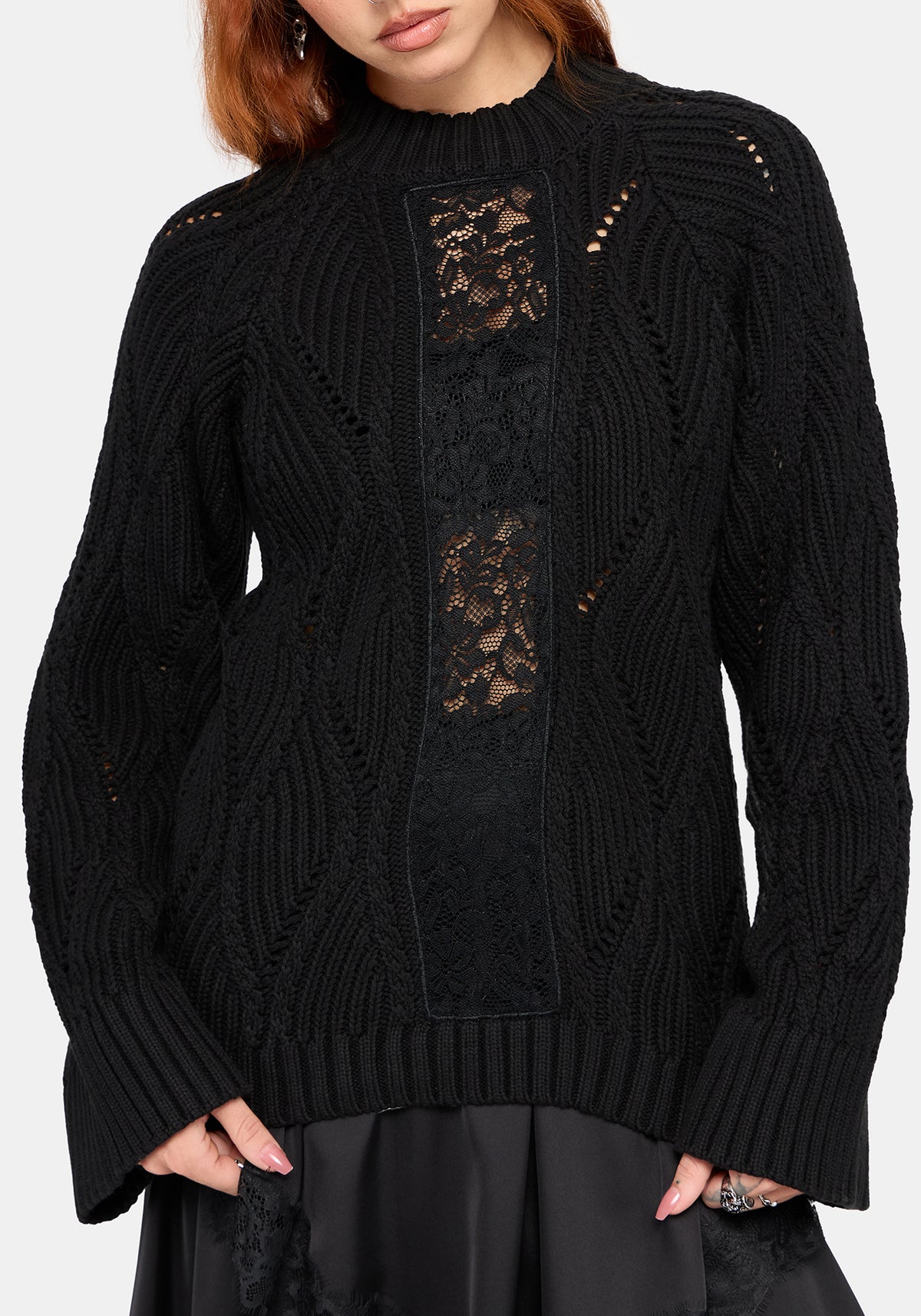 Melrose Lace Cable Knit Sweater