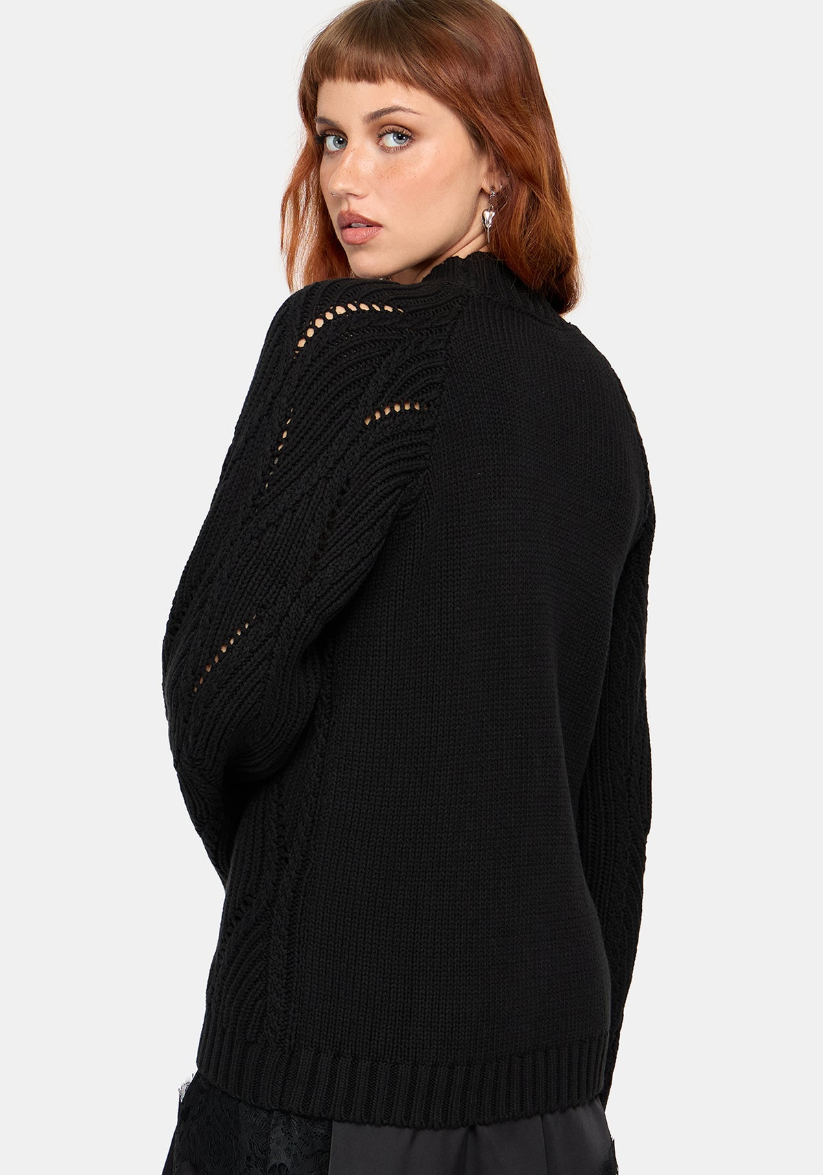 Melrose Lace Cable Knit Sweater