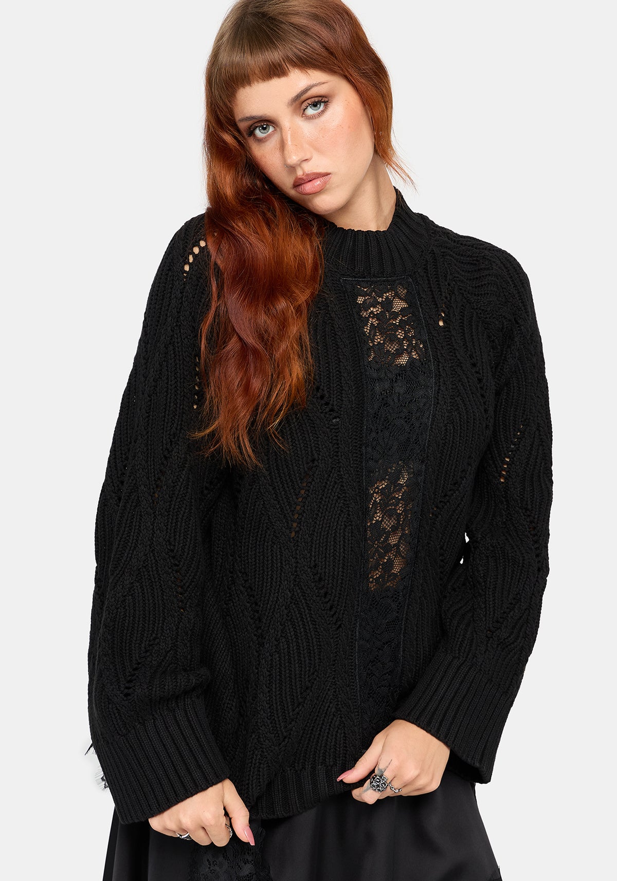 Melrose Lace Cable Knit Sweater
