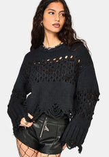 Noel Open Weave Cropped Knit Jumper