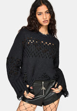 Noel Open Weave Cropped Knit Sweater