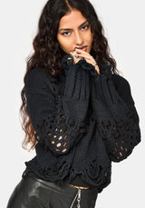 Noel Open Weave Cropped Knit Sweater