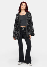 Eros Jacquard Hooded Knit Kimono