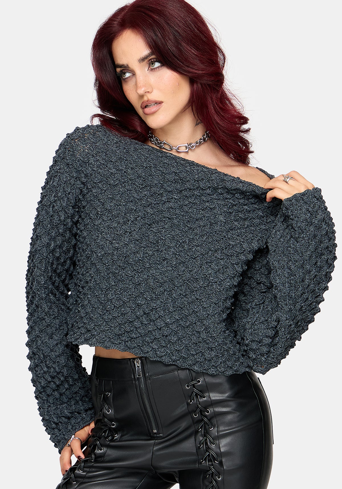Valene Dragon Scales Knit Sweater