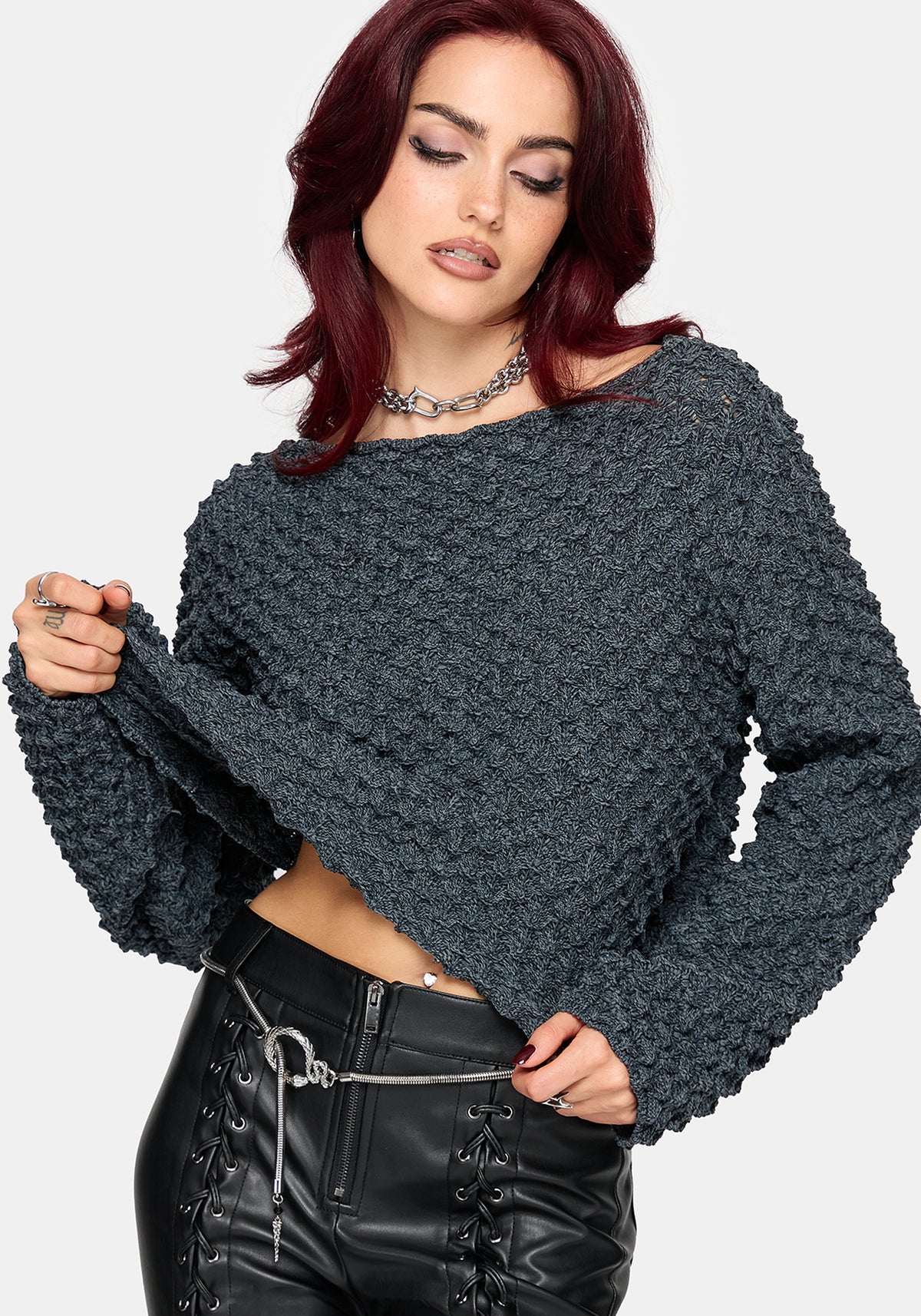 Valene Dragon Scales Knit Sweater