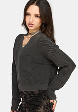 Eira Bleach Wash Knit Sweater