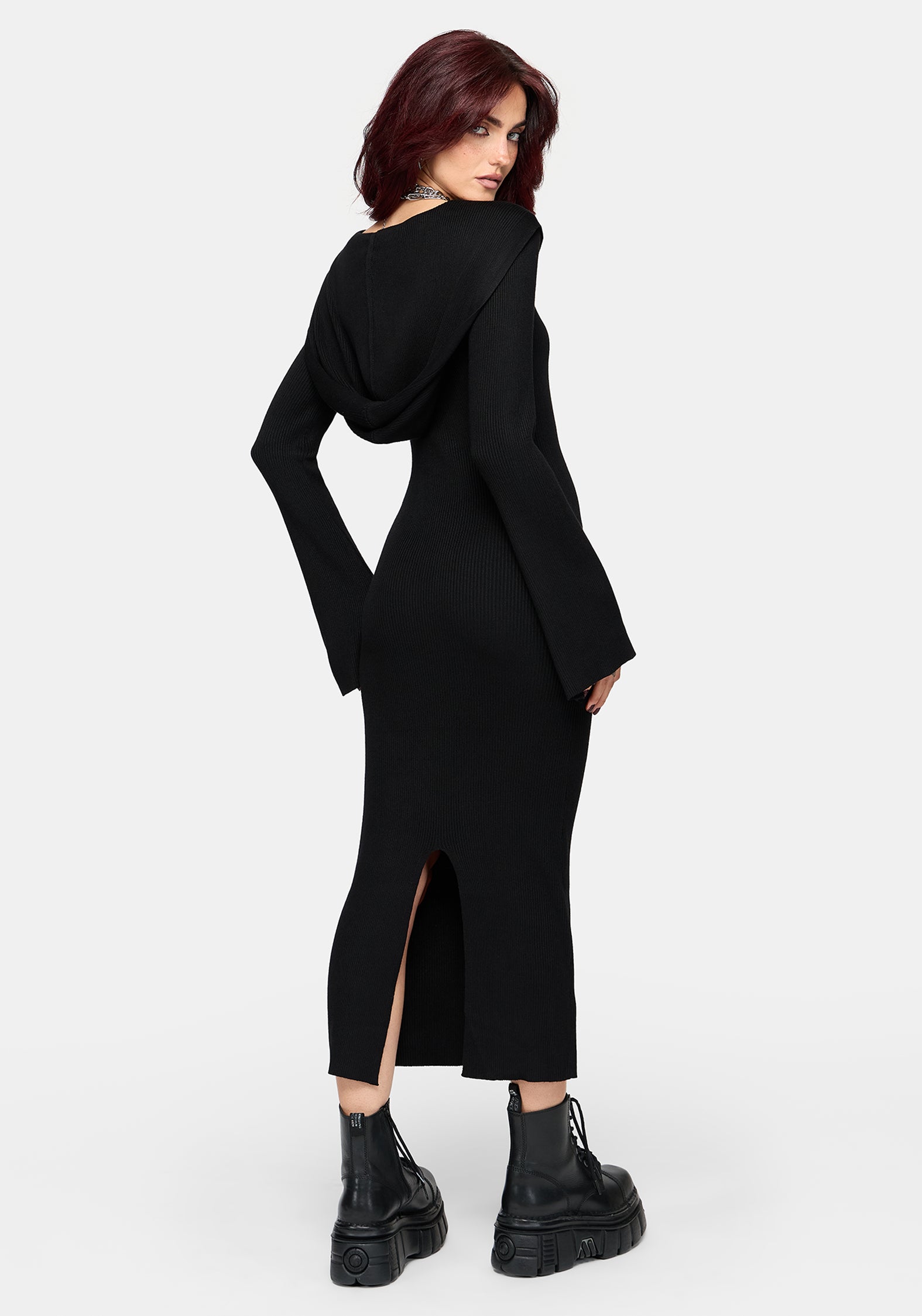 hooded knit dress Heike Ribbed – Disturbia 30°C max or delicate Size:L-XL (custom made) _tab1_about-rachel-zoe Sequin & Hand Beaded