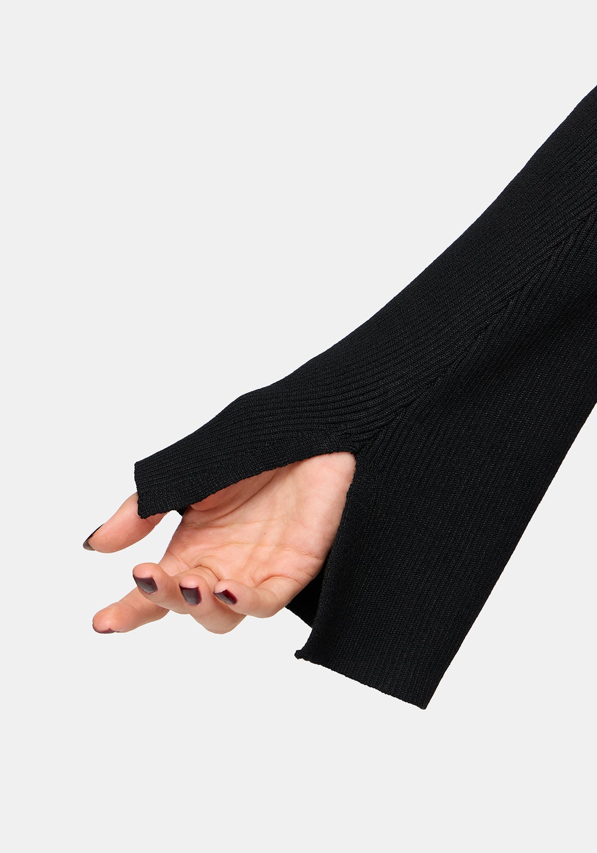 Heike Hooded Ribbed Knit Dress