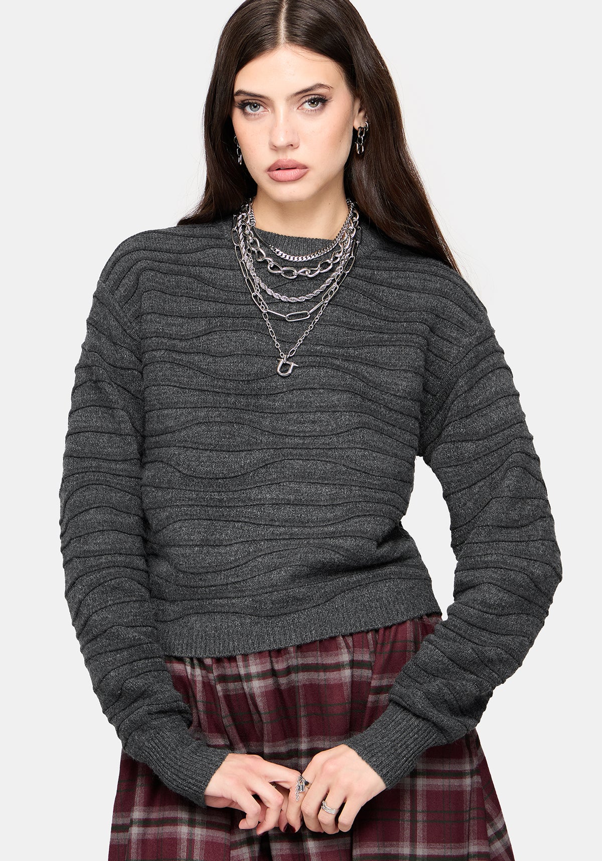 Stormi Wave Stripe Knit Sweater