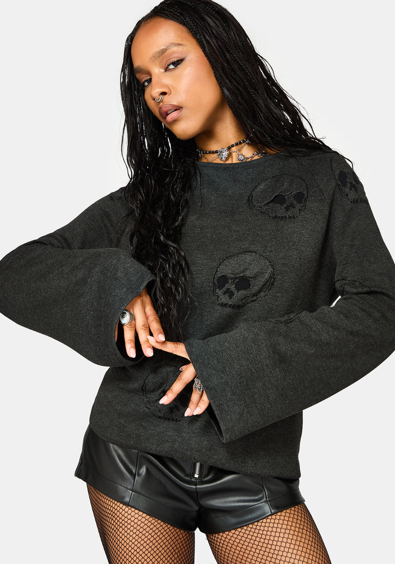 Maxilla Skull Knit Top – Disturbia