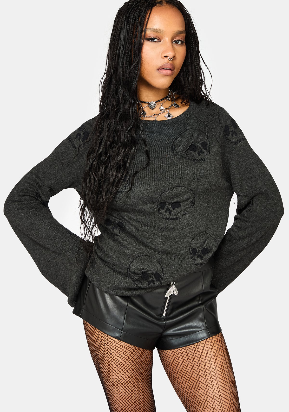 Maxilla Skull Knit Top