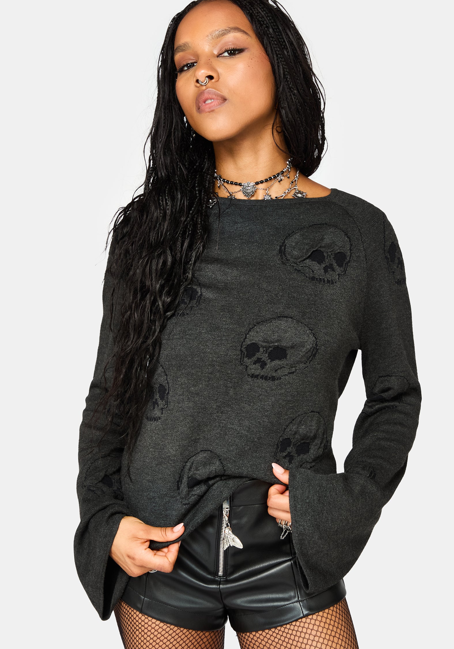 Maxilla Skull Knit Top – Disturbia
