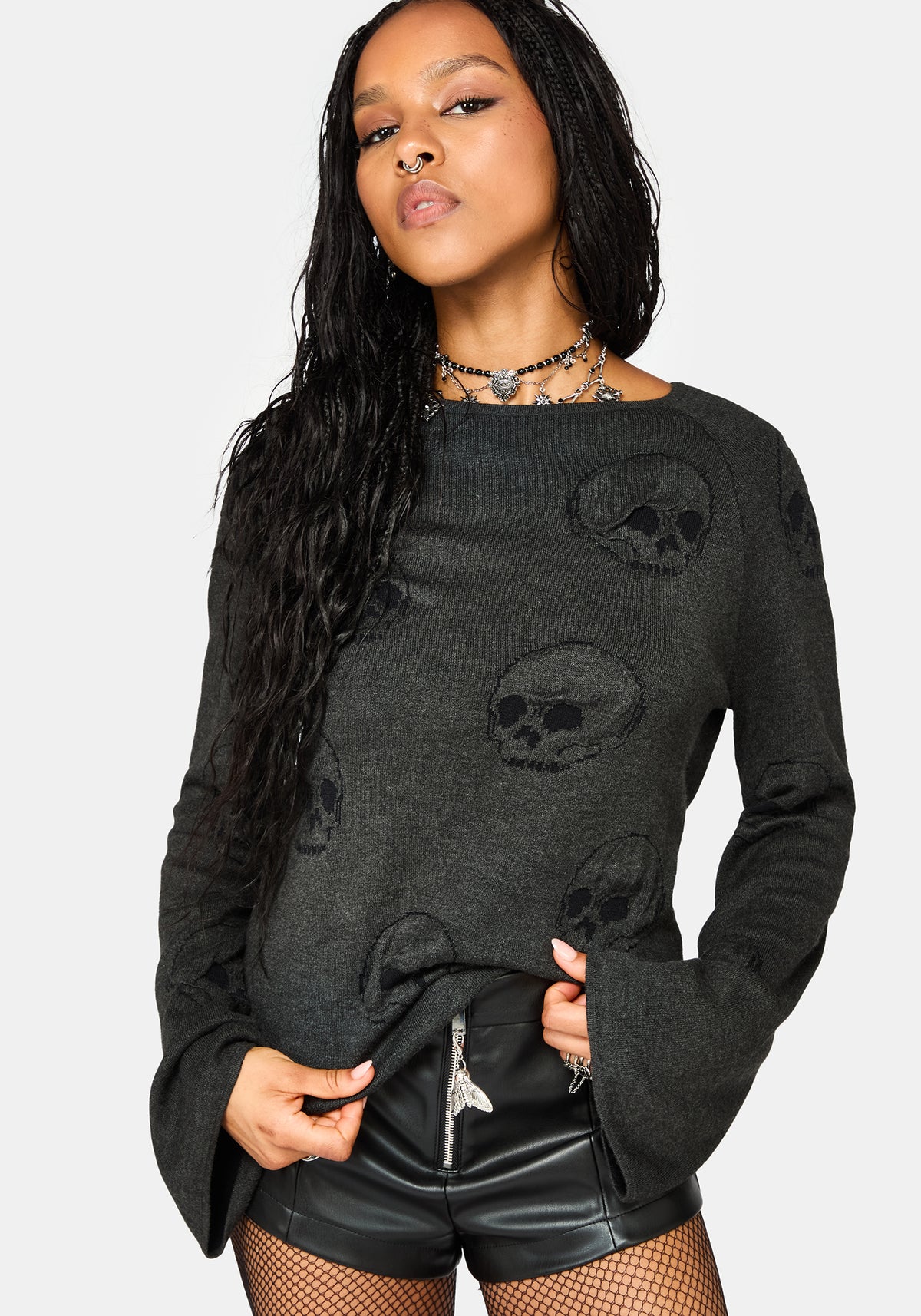 Maxilla Skull Knit Top