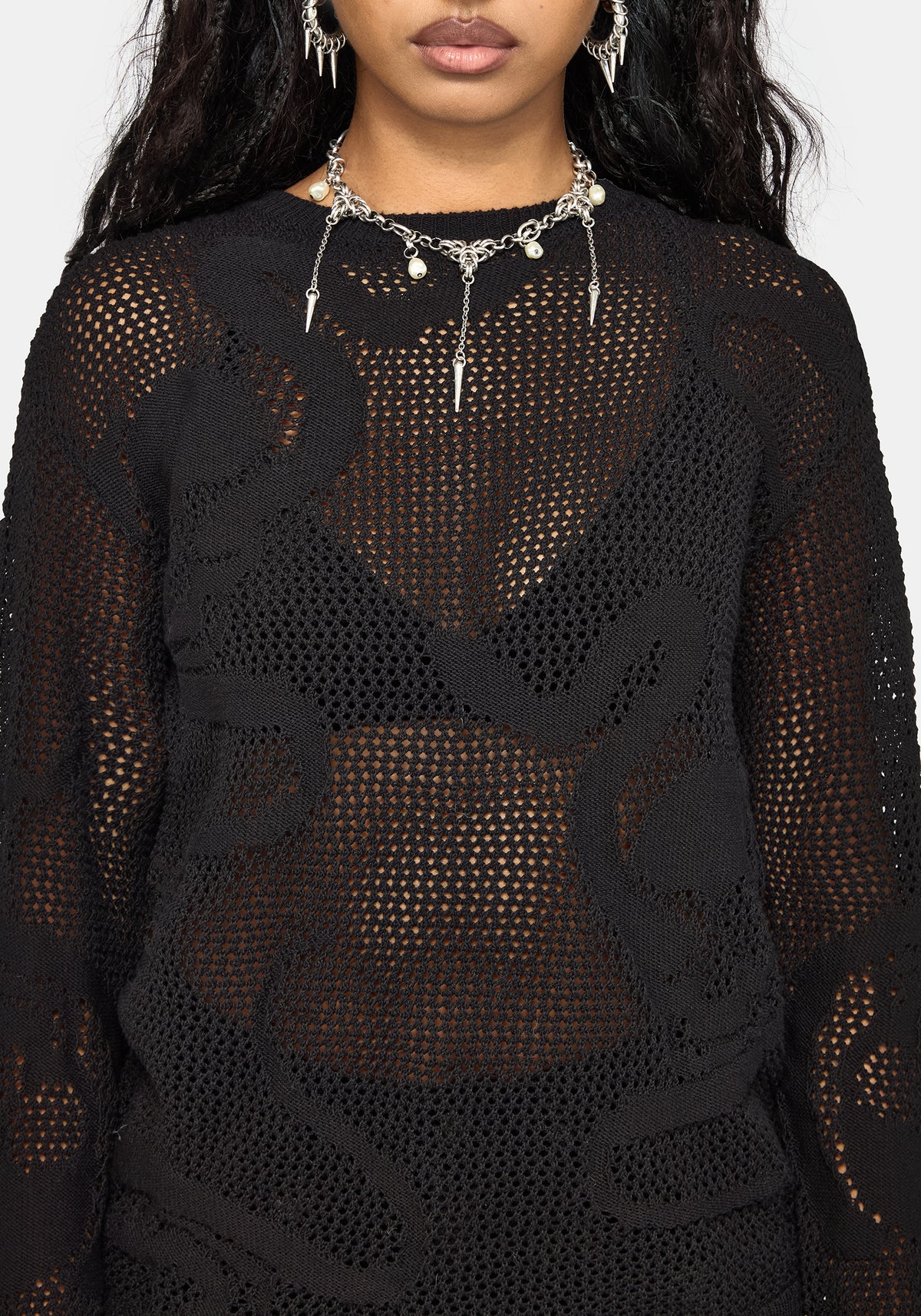 Blanc Snake Mesh Jumper