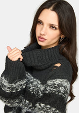 Harlow Stripe Roll Neck Knit Sweater