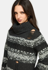 Harlow Stripe Roll Neck Knit Sweater