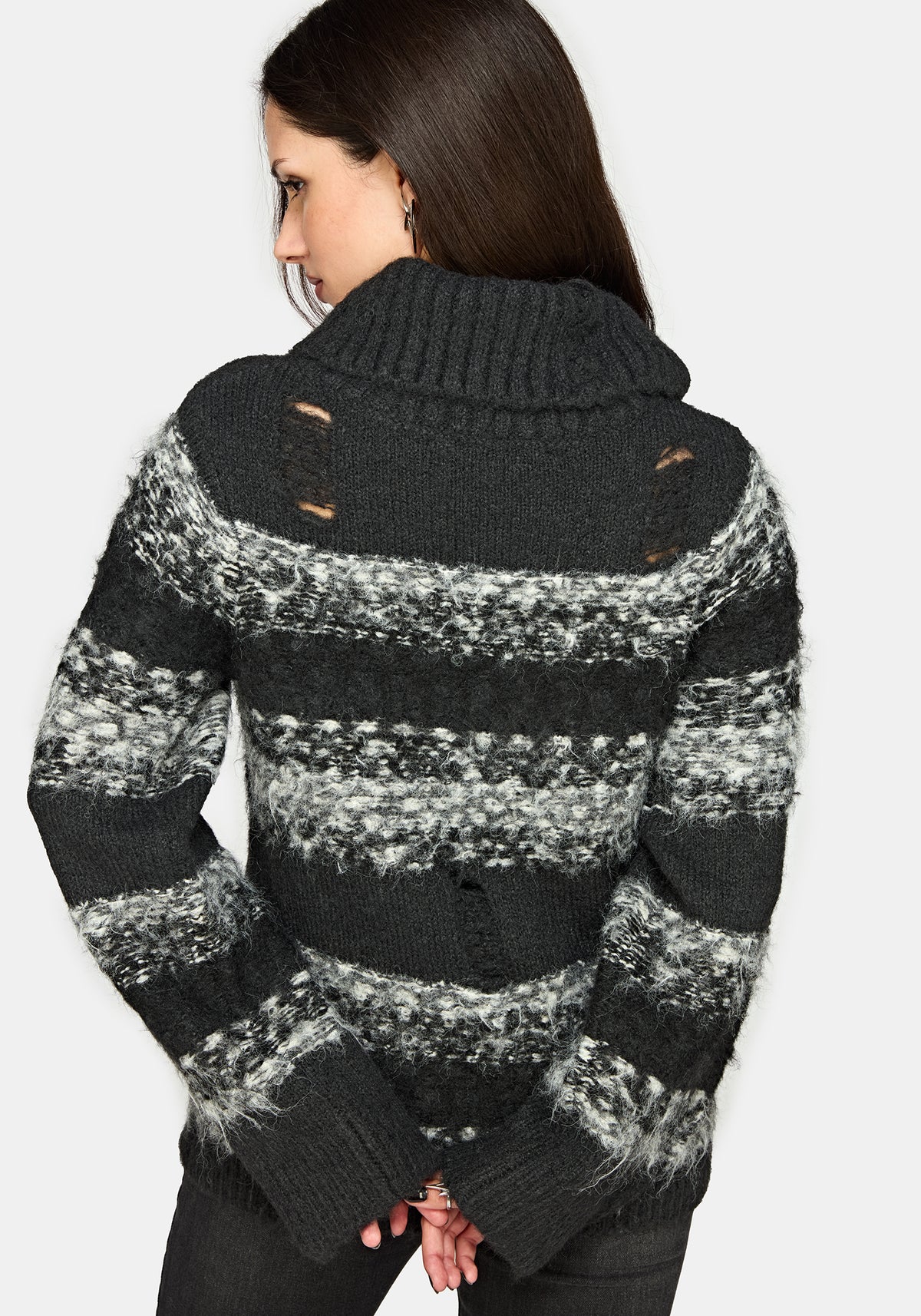 Harlow Stripe Roll Neck Knit Sweater
