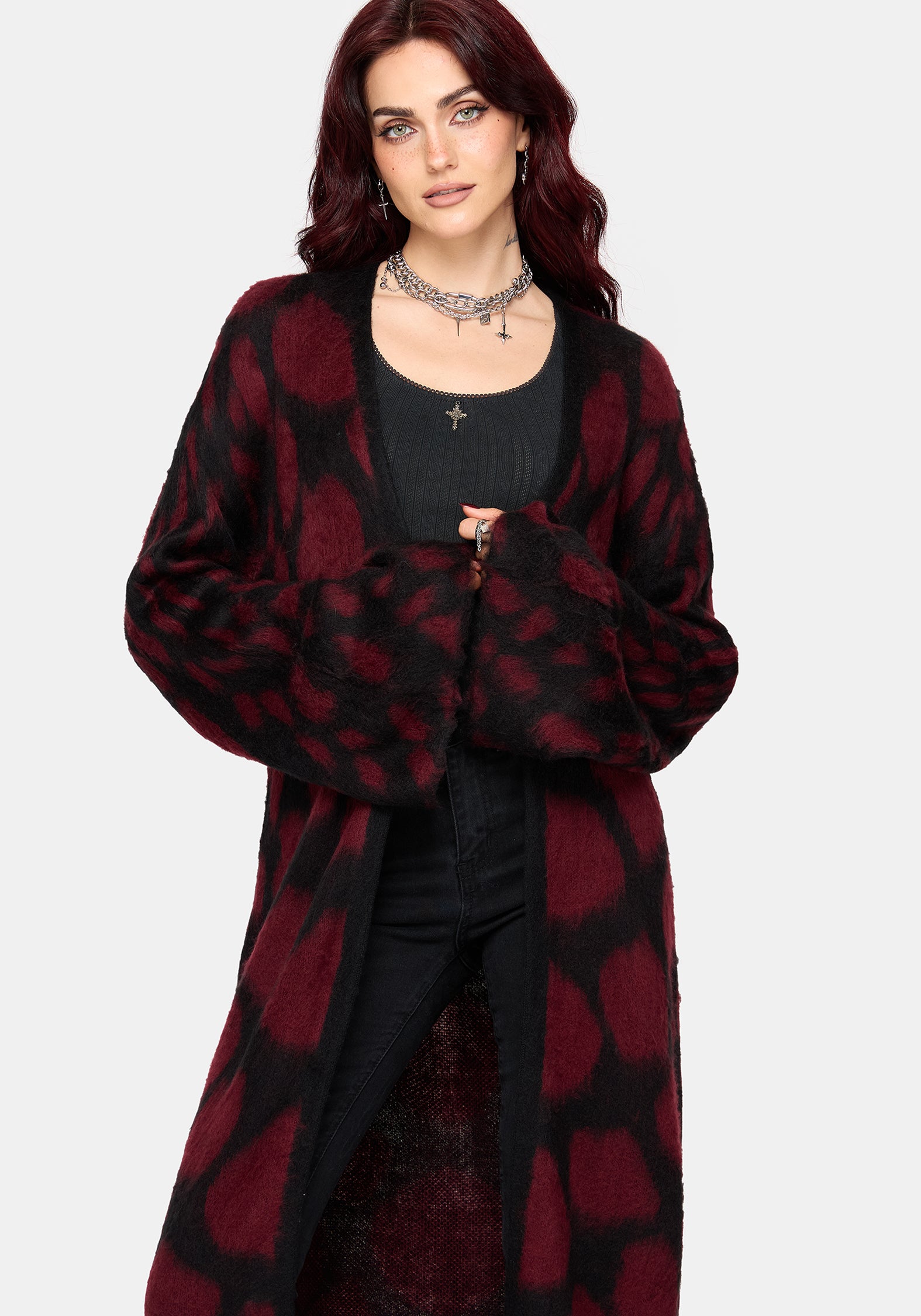 Adder Scales Jacquard Longline Cardigan