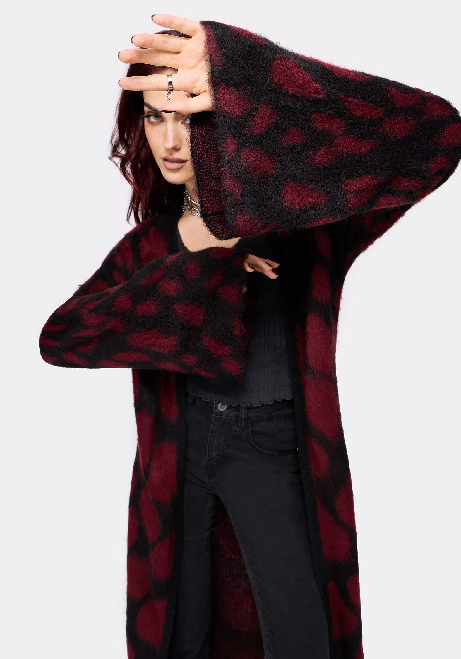 Adder Scales Jacquard Longline Cardigan