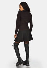 Glenna Check Knit Long Sleeve Top
