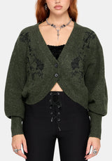 Miya Embroidered Cocoon Knit Cardigan