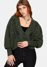 Miya Embroidered Cocoon Knit Cardigan